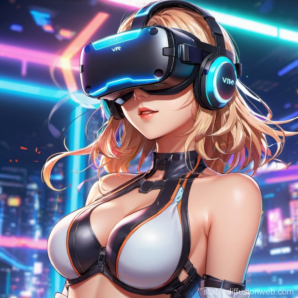 sexy girl wearing vr-goggles